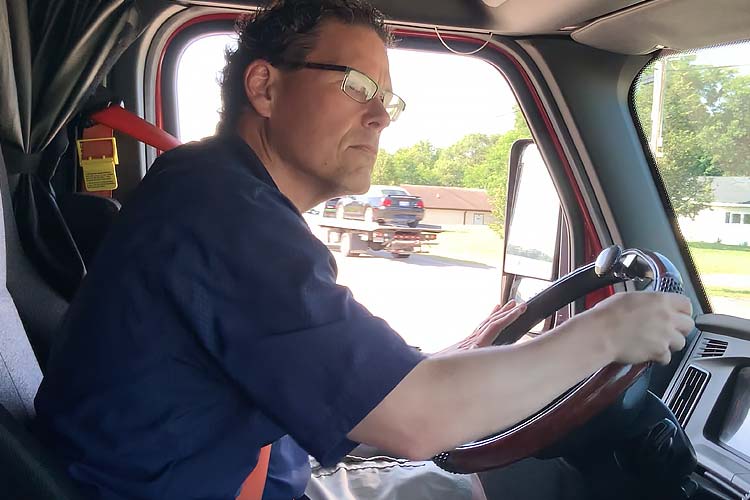 Driver in his truck