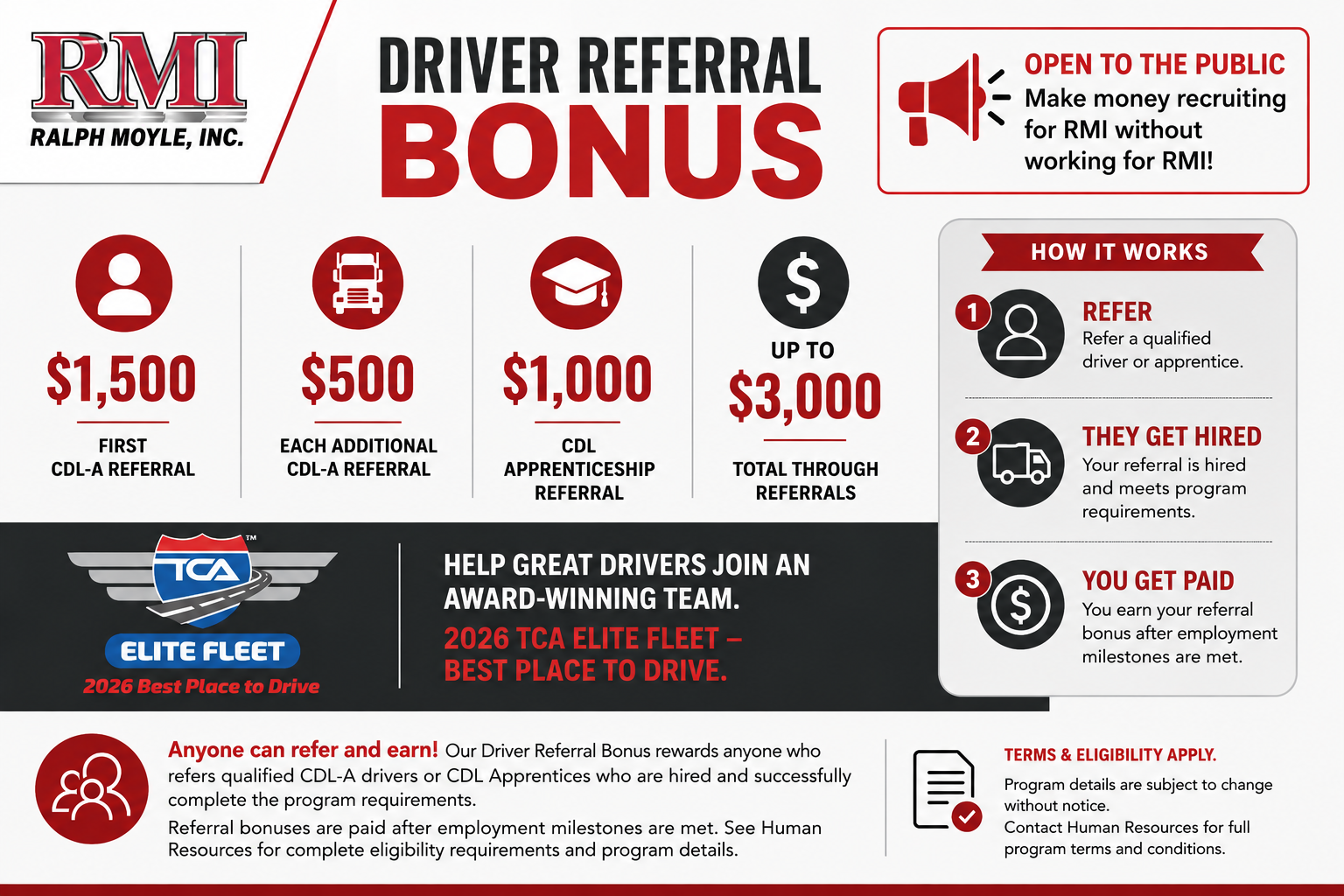 RMI public driver referral bonus program